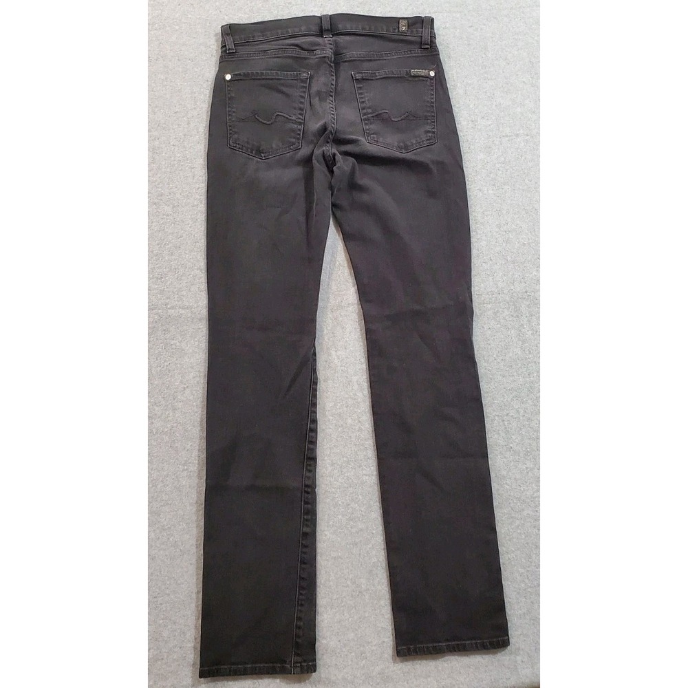 7 For All Mankind Women's Jeans Size 29 Slimmy Black Denim Cotton/Spandex Blend - Picture 2 of 7